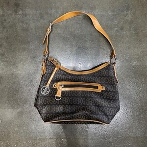 Giani Bernini Block‎ Signature Brown Leather Hobo Handbag Shoulder Bag